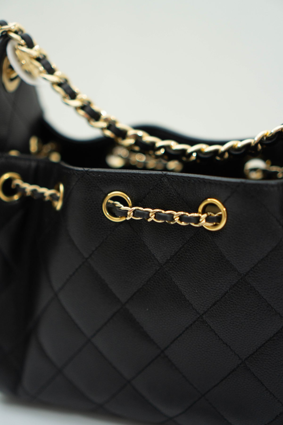 C25 Small - Black Caviar in Gold Hardware