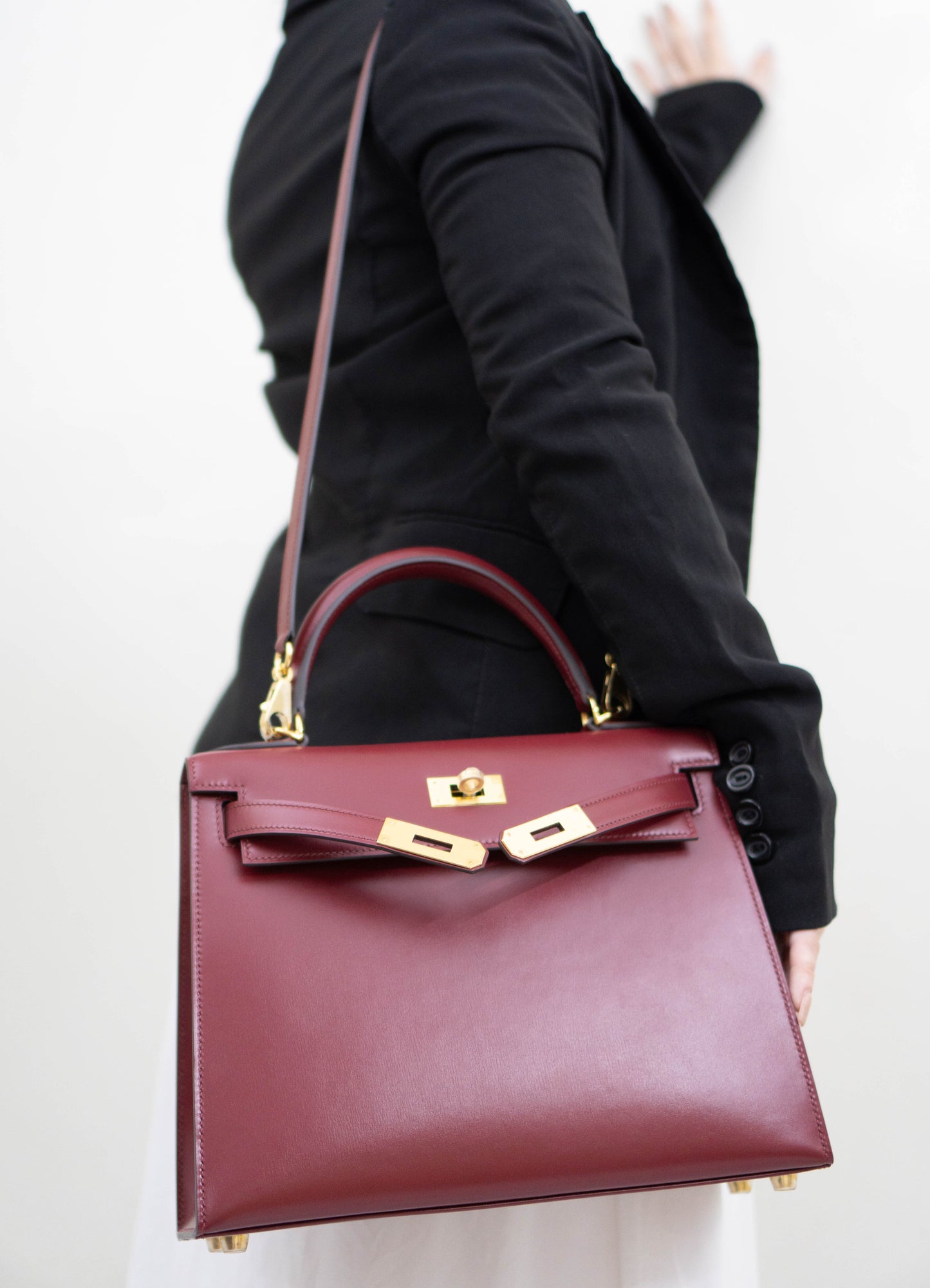 KL 25 Sellier – Rouge H Box Leather with Gold Hardware