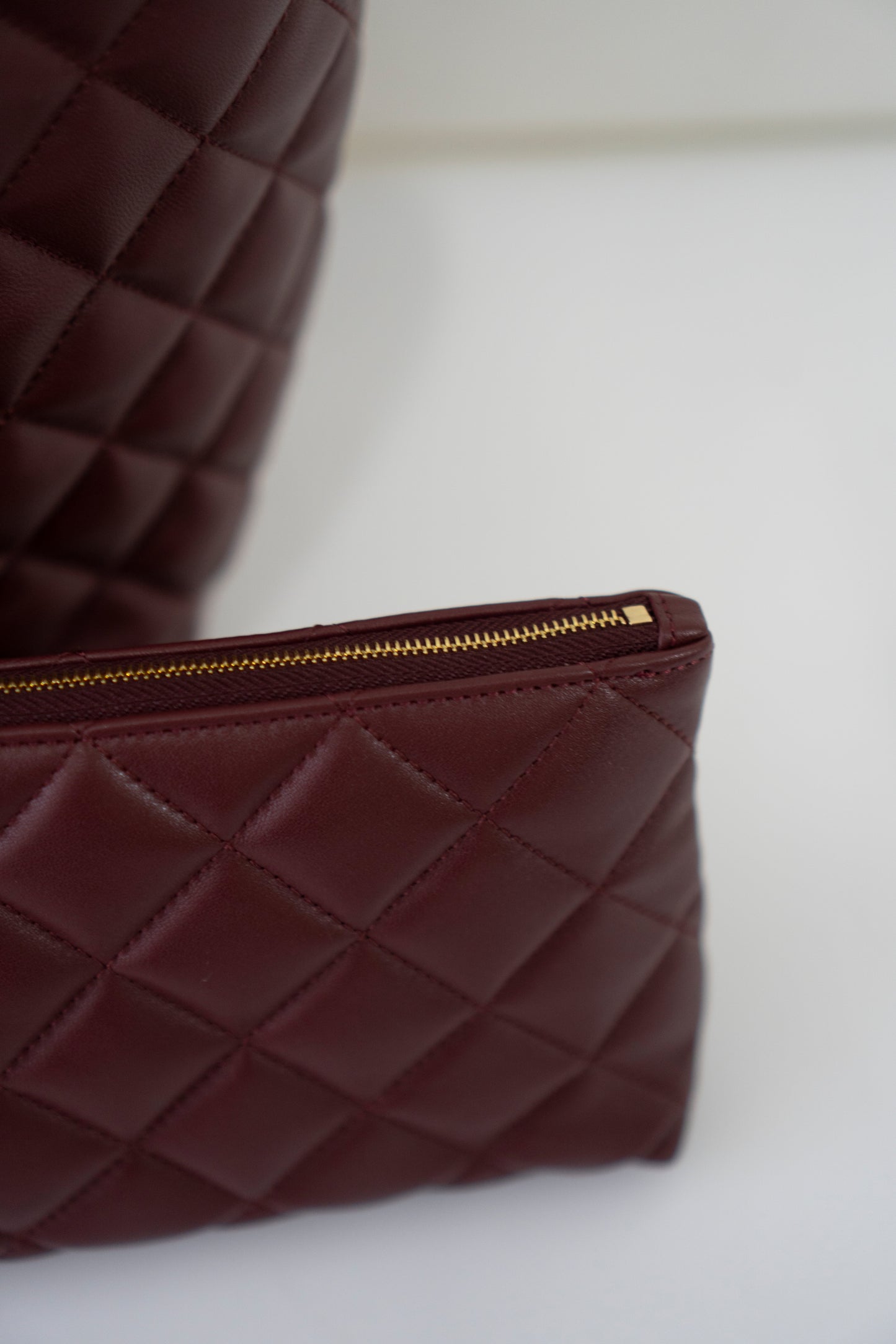Icare Medium Tote – Bordeaux Lambskin with Gold Hardware