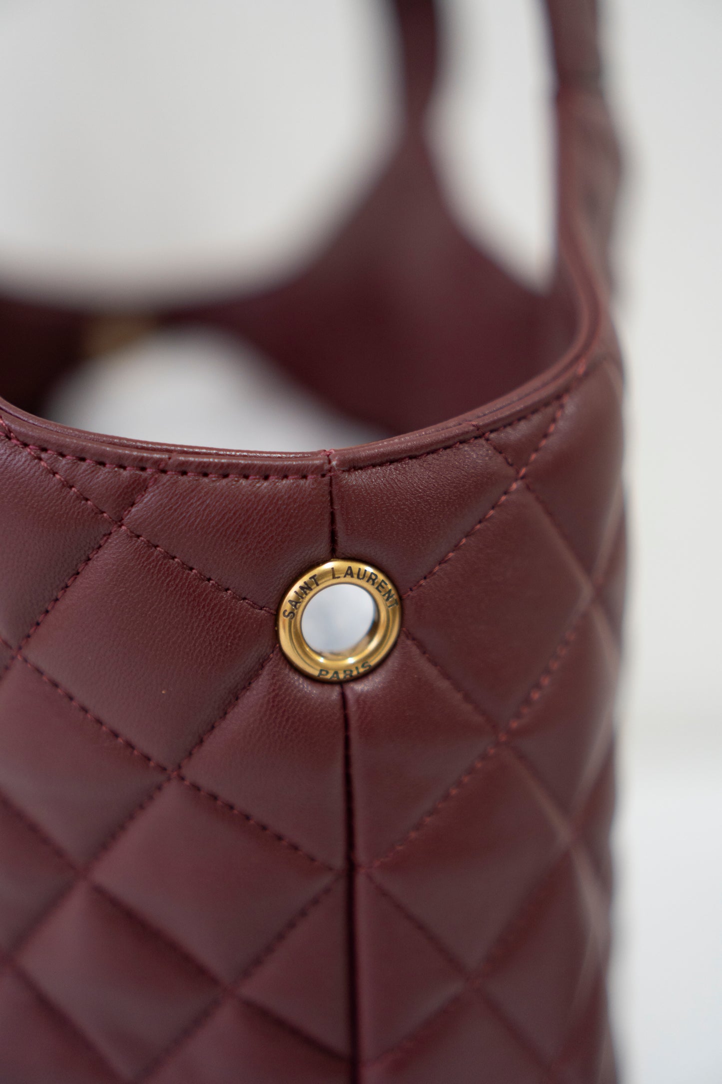 Icare Medium Tote – Bordeaux Lambskin with Gold Hardware