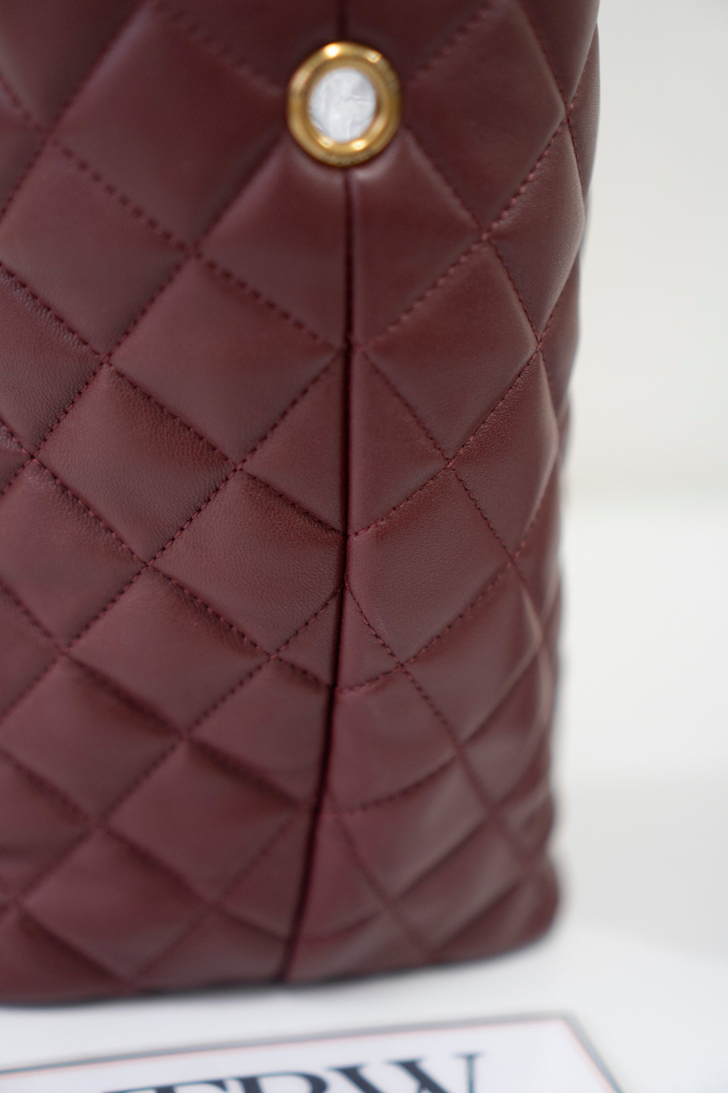 Icare Medium Tote – Bordeaux Lambskin with Gold Hardware