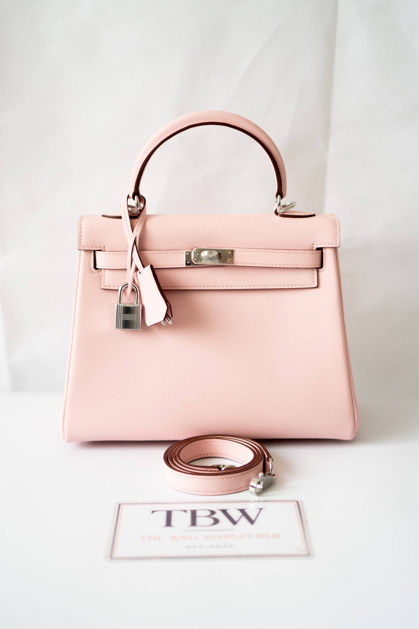 KL 25 Top Handle Bag – Rose Sakura Swift with Palladium Hardware