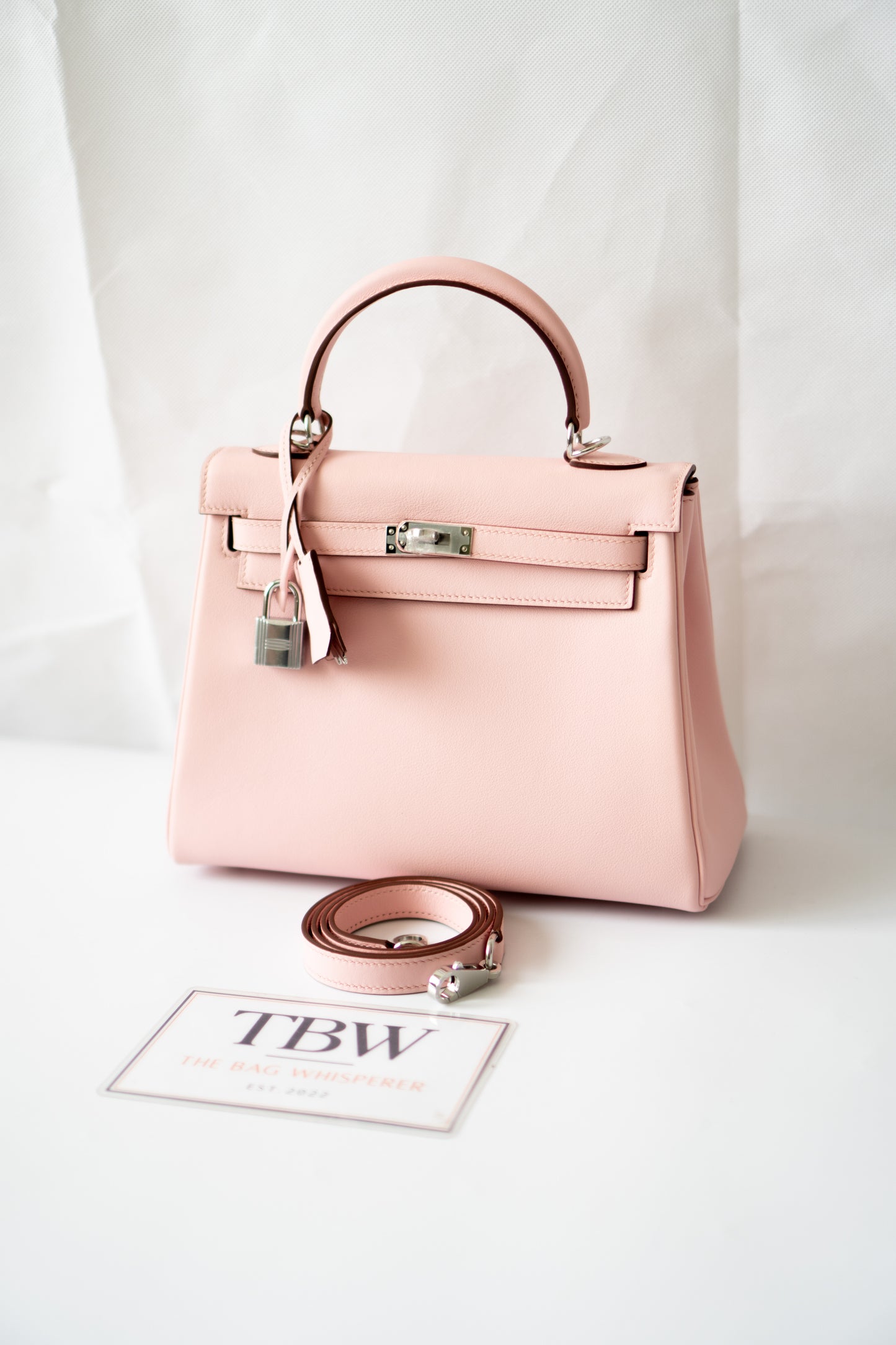 KL 25 Top Handle Bag – Rose Sakura Swift with Palladium Hardware