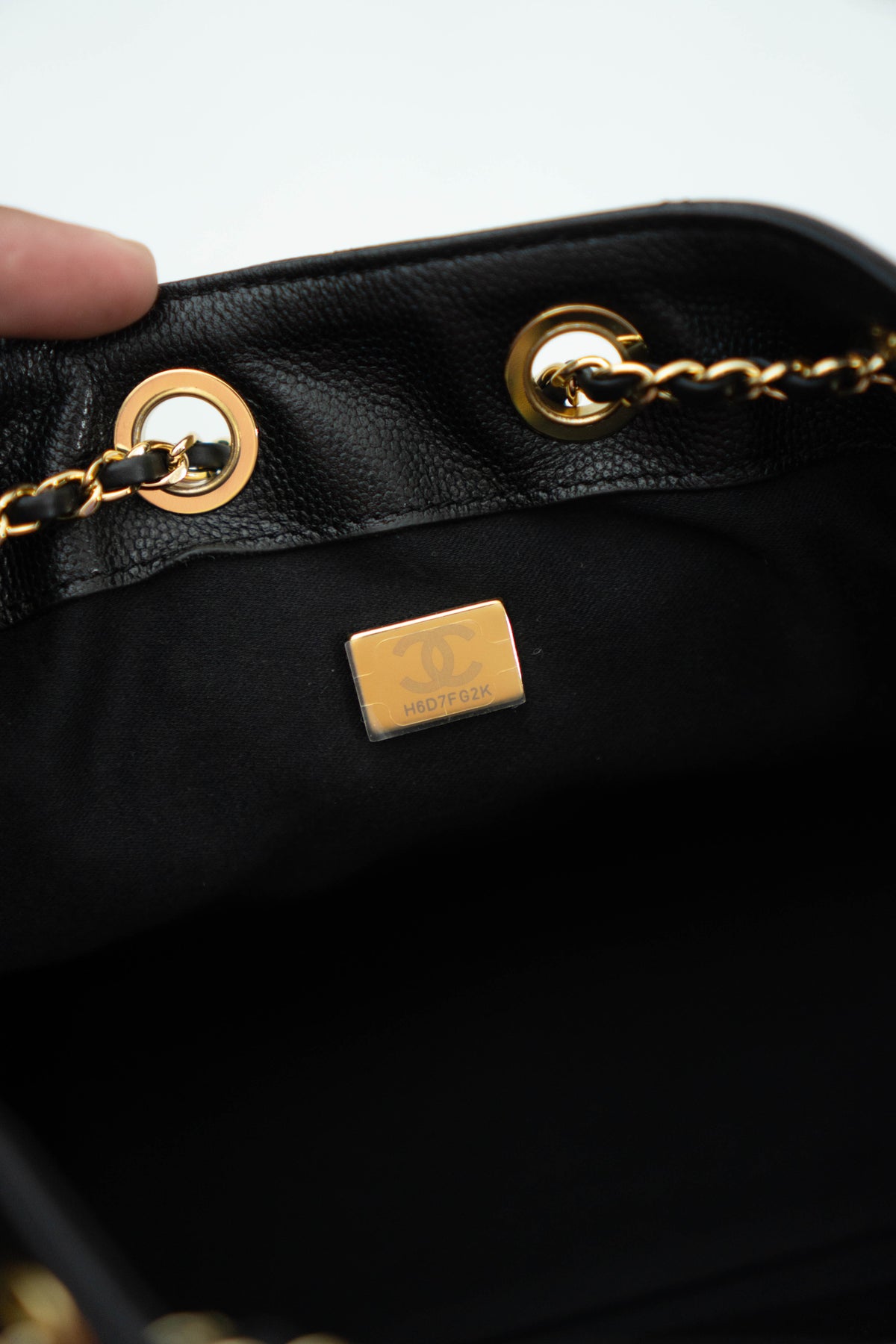 C25 Small - Black Caviar in Gold Hardware