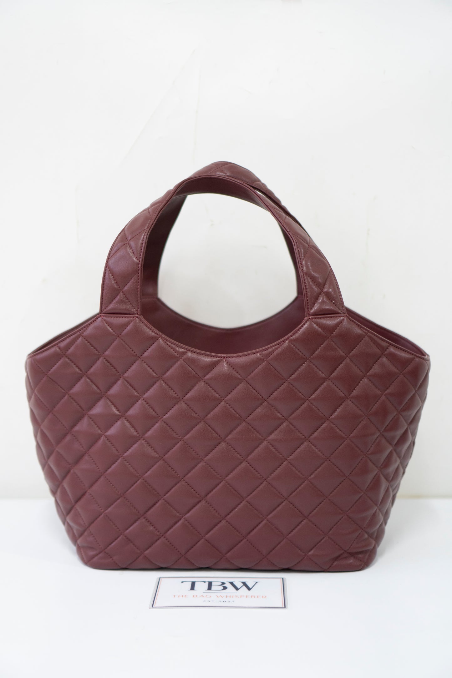 Icare Medium Tote – Bordeaux Lambskin with Gold Hardware