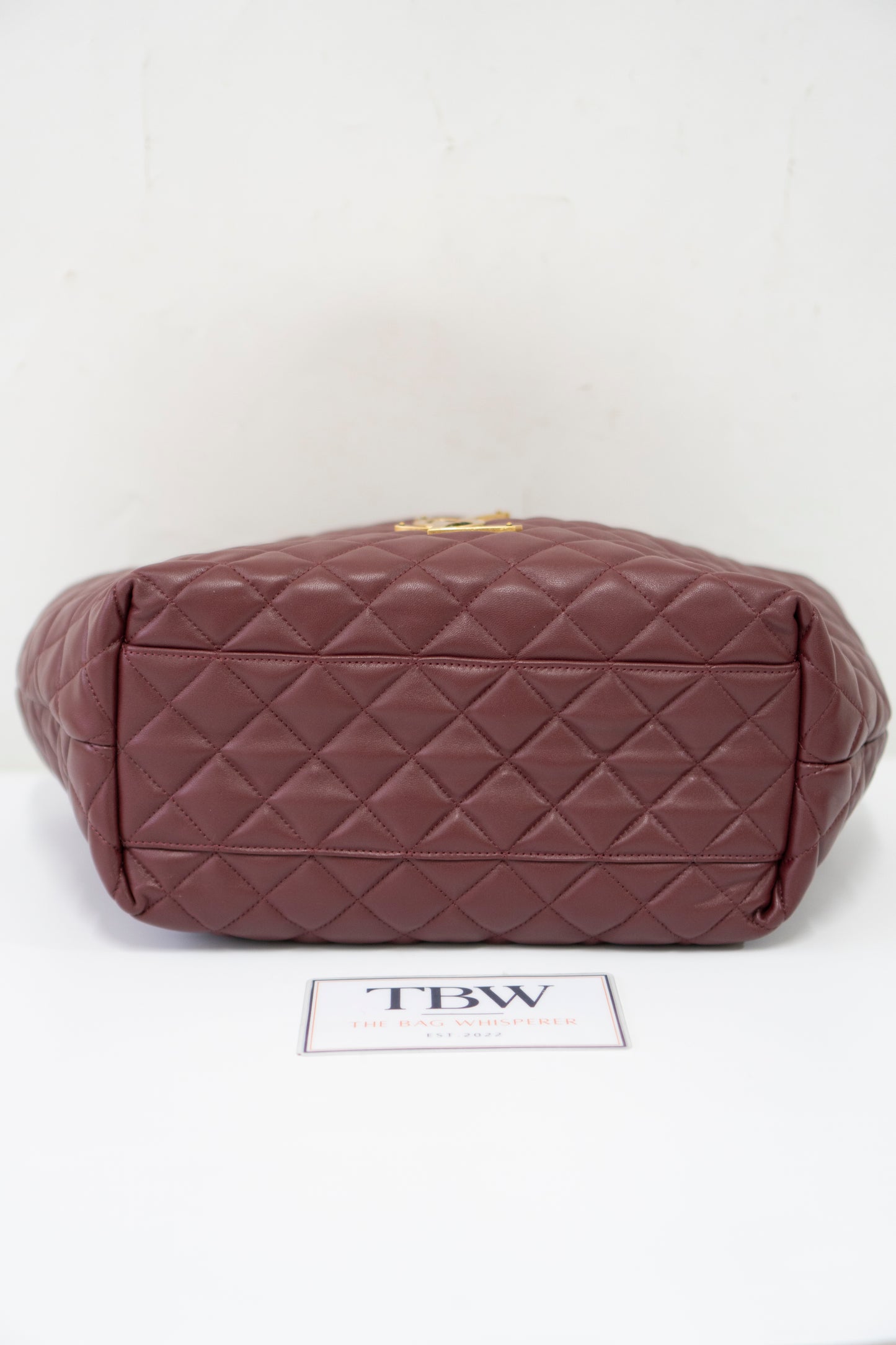 Icare Medium Tote – Bordeaux Lambskin with Gold Hardware