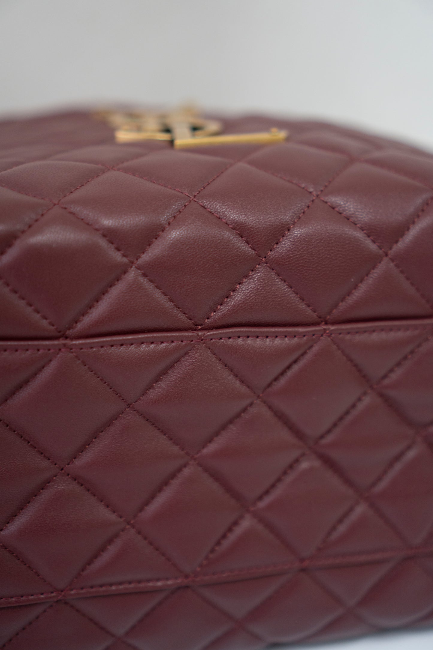 Icare Medium Tote – Bordeaux Lambskin with Gold Hardware