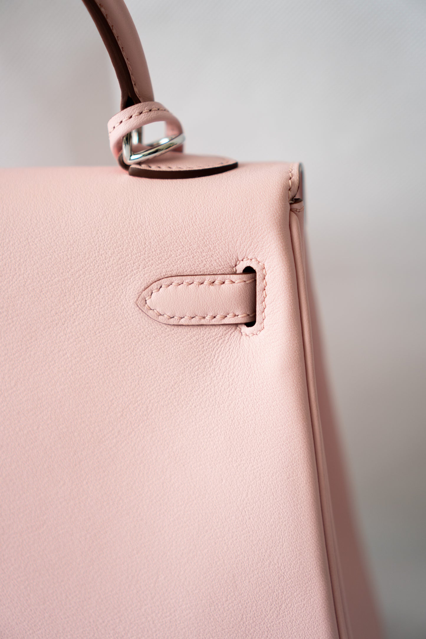 KL 25 Top Handle Bag – Rose Sakura Swift with Palladium Hardware