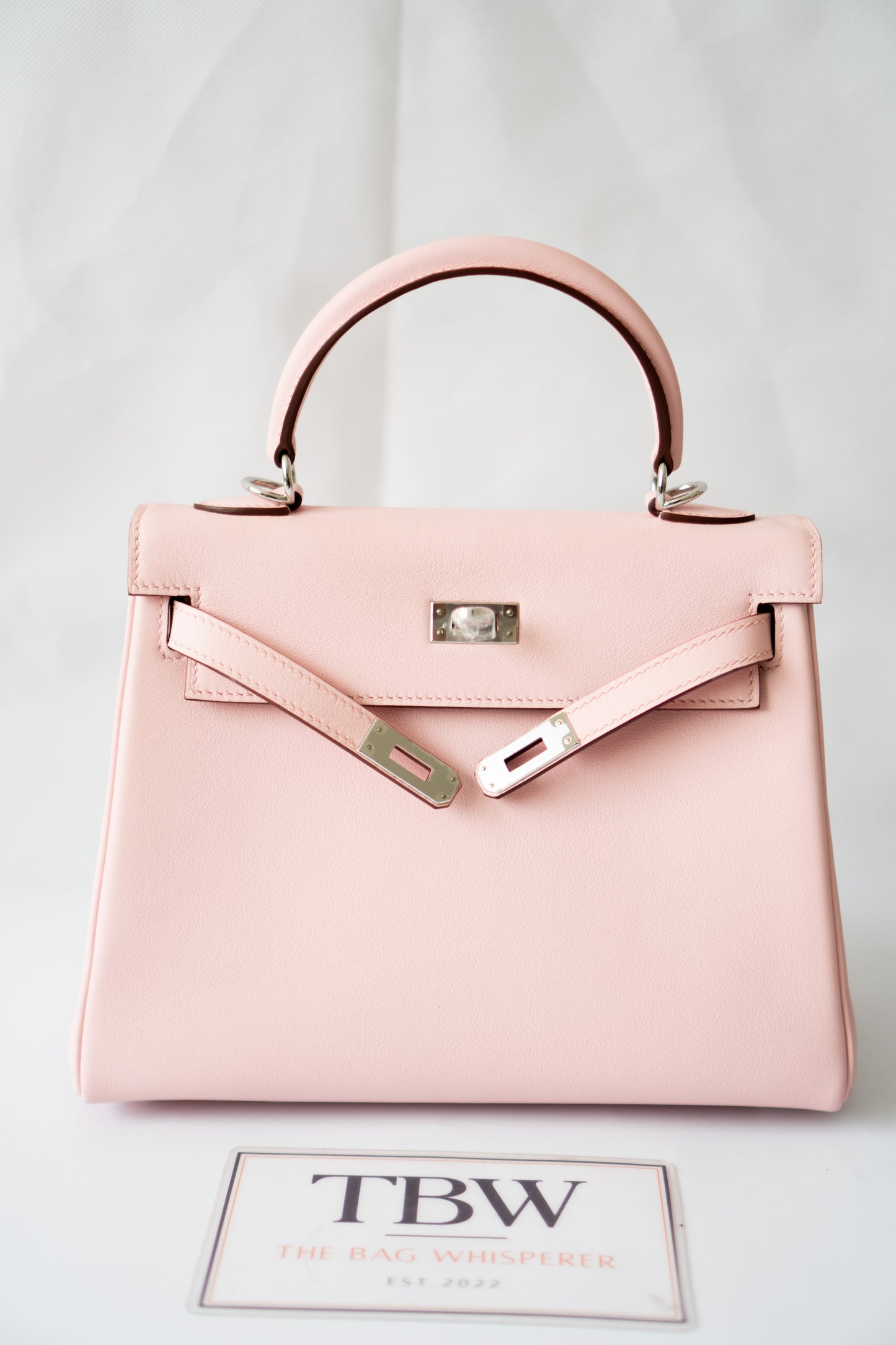 KL 25 Top Handle Bag – Rose Sakura Swift with Palladium Hardware