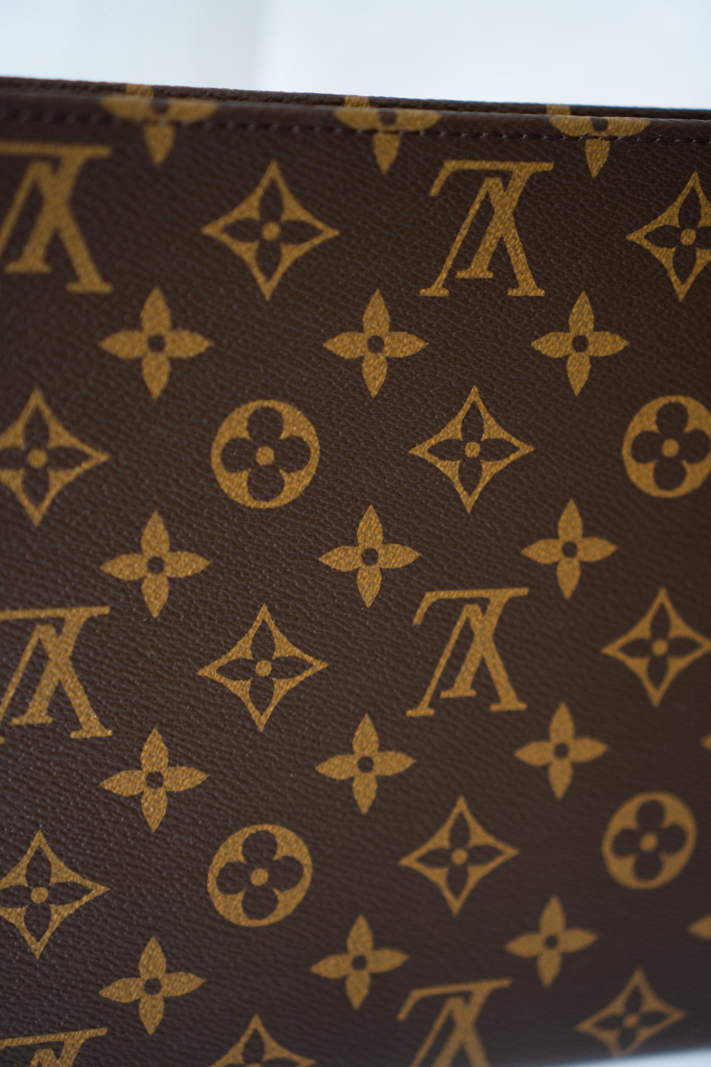 Structured Travel Pouch – Monogram Canvas with Black Leather Trim