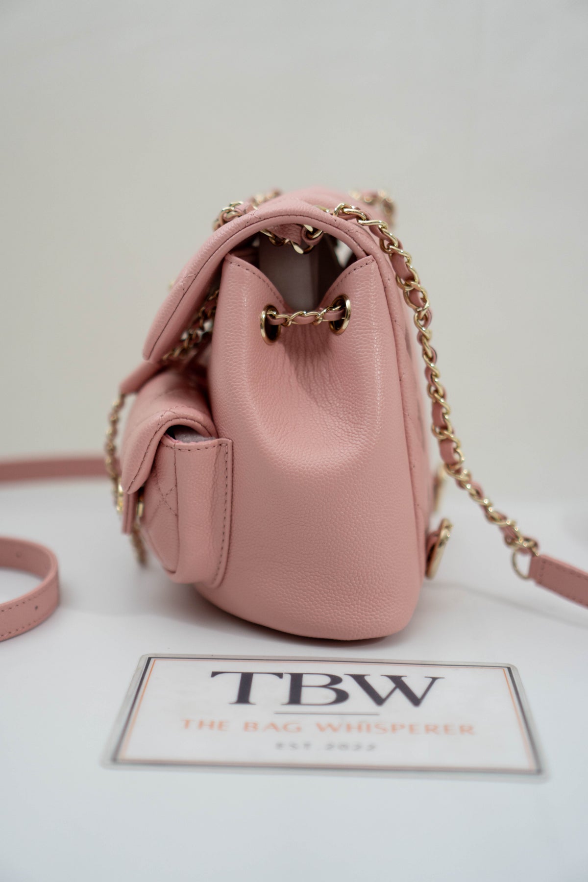 CC Duma Backpack with Front Pockets – Light Pink Caviar
