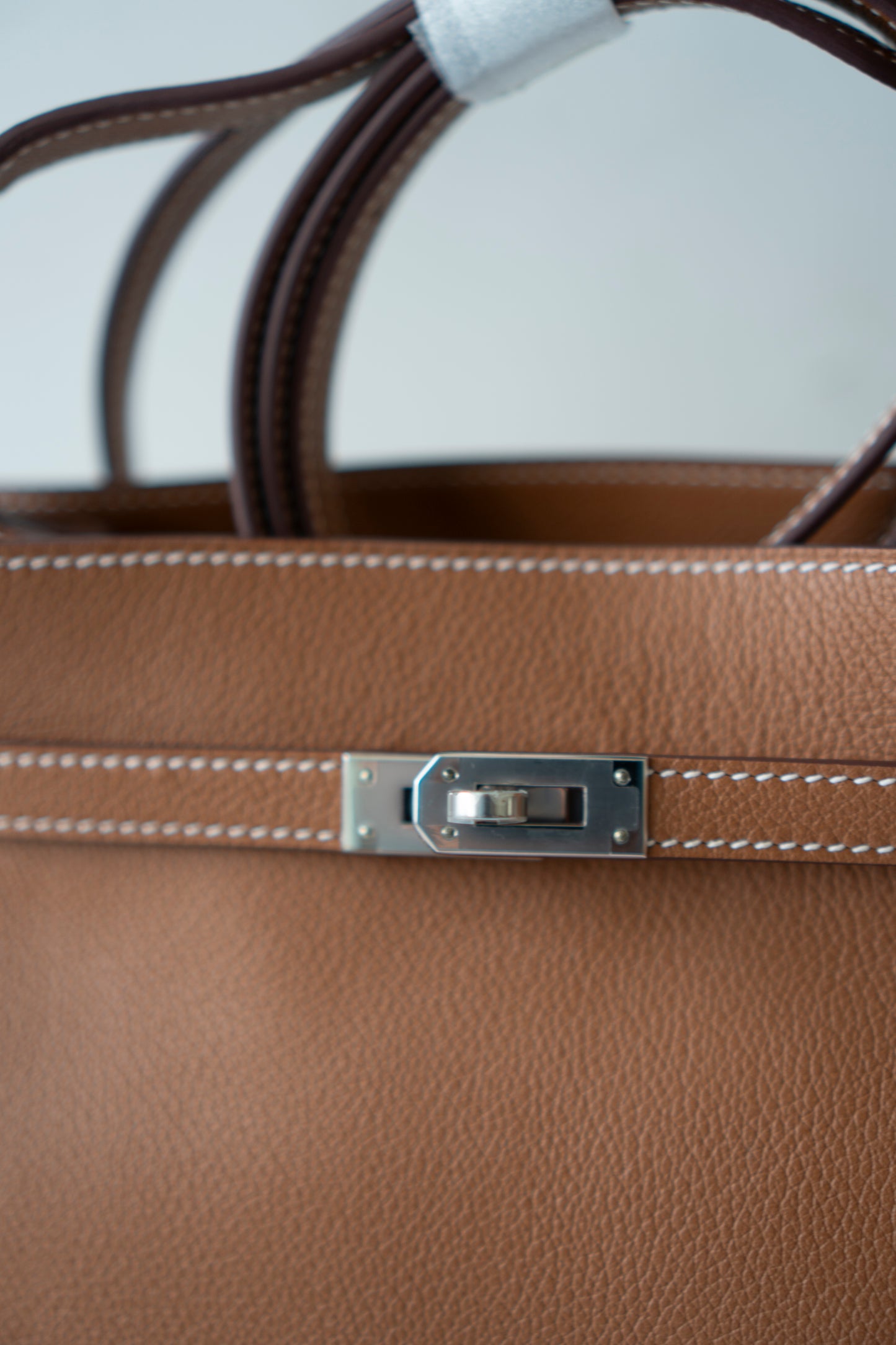 So Kelly Mini – Gold Evercolor Leather with Palladium Hardware (no logo)