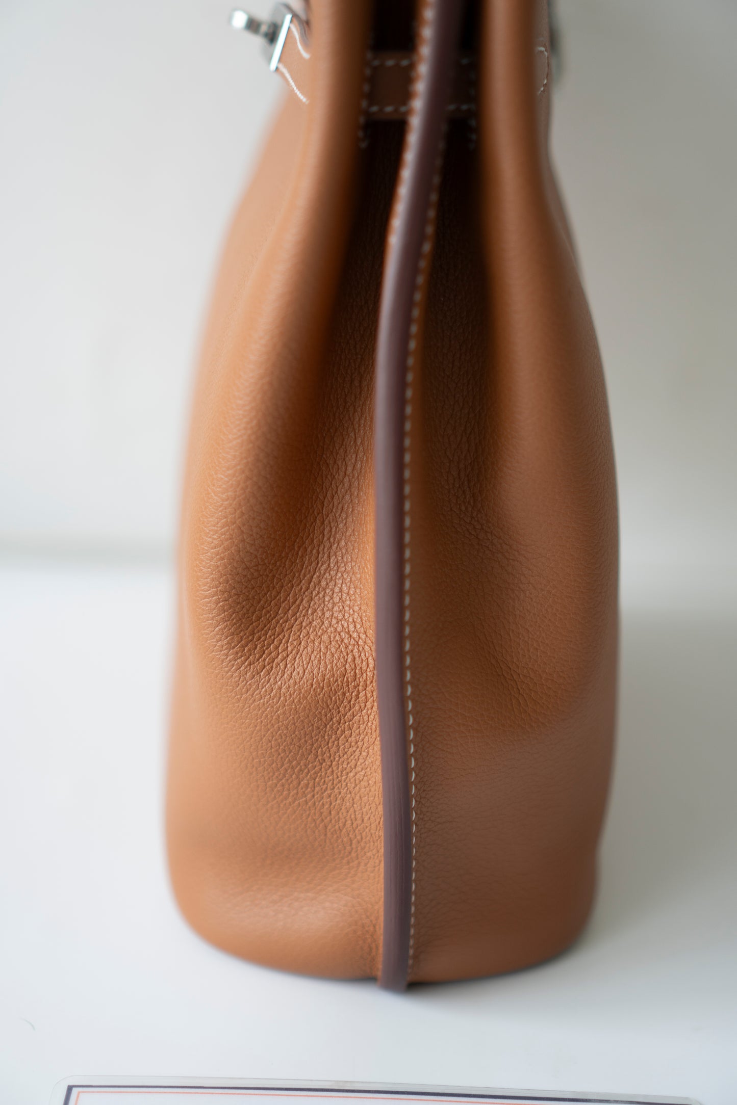So Kelly Mini – Gold Evercolor Leather with Palladium Hardware (no logo)