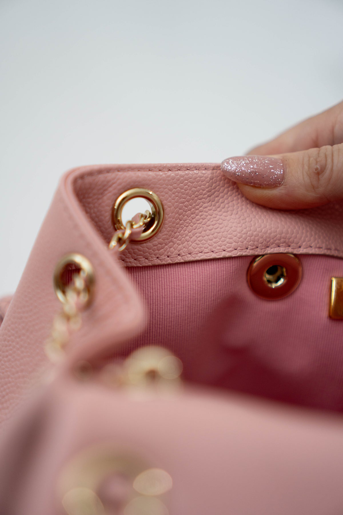 CC Duma Backpack with Front Pockets – Light Pink Caviar