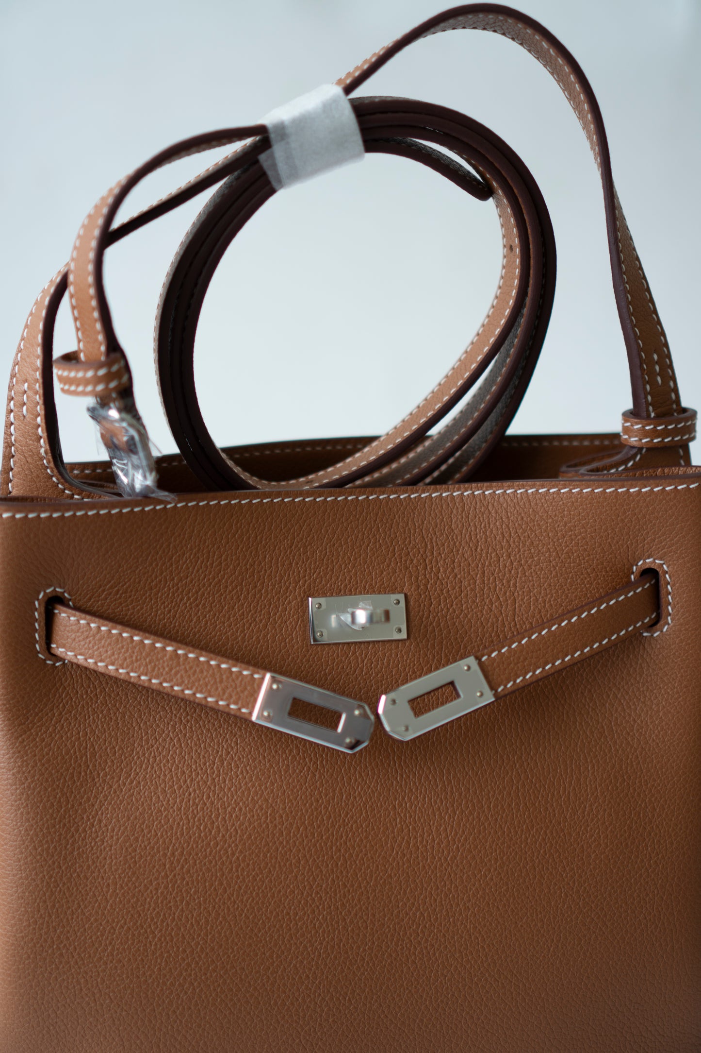 So Kelly Mini – Gold Evercolor Leather with Palladium Hardware (no logo)