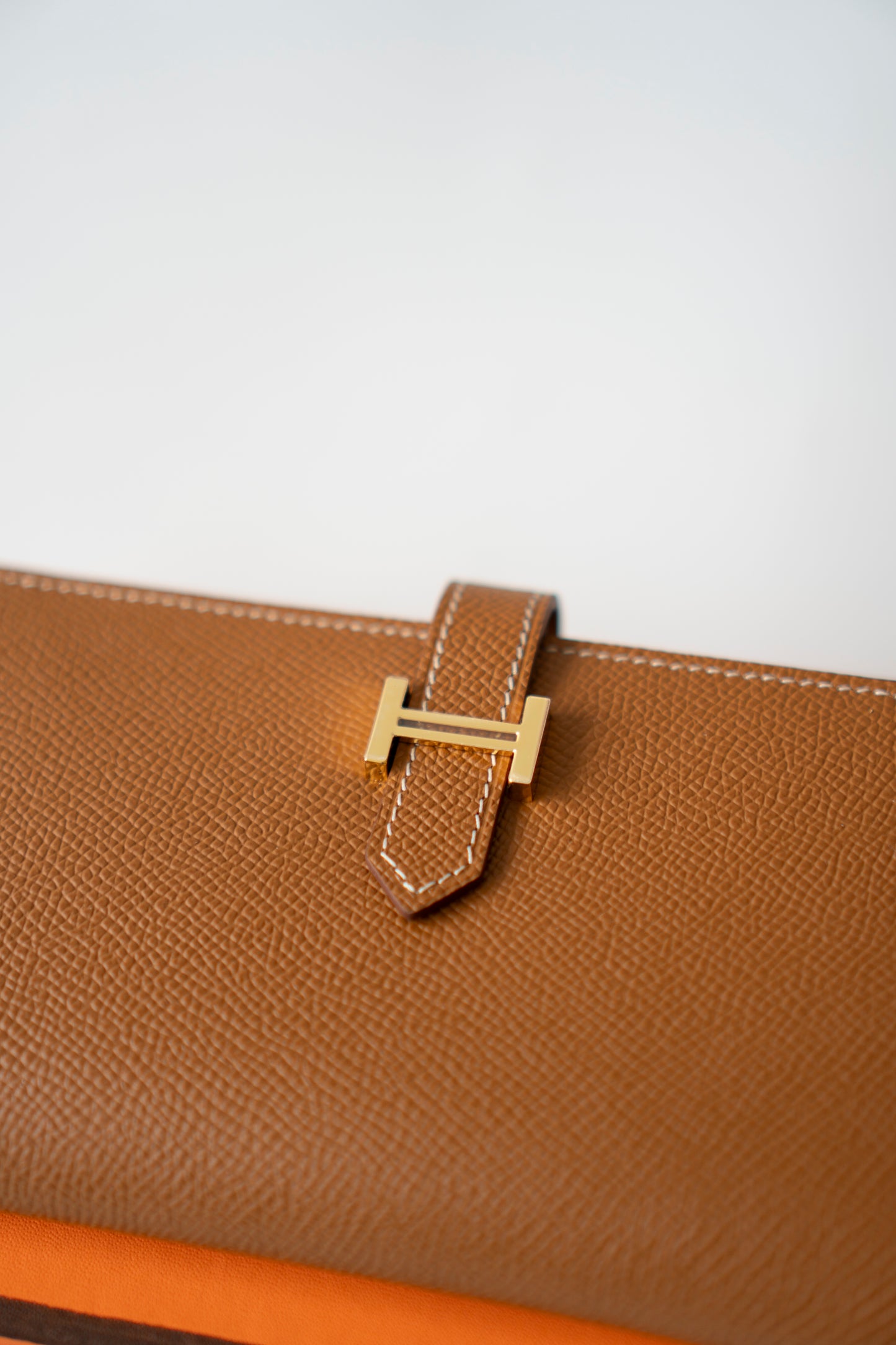 Long Epsom Wallet – Gold with Gold Hardware