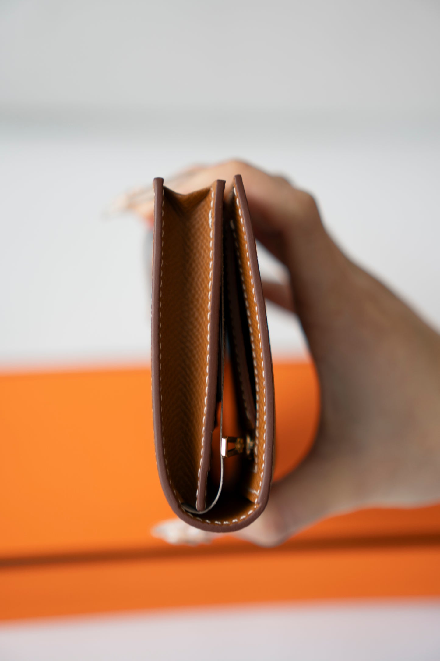 Long Epsom Wallet – Gold with Gold Hardware