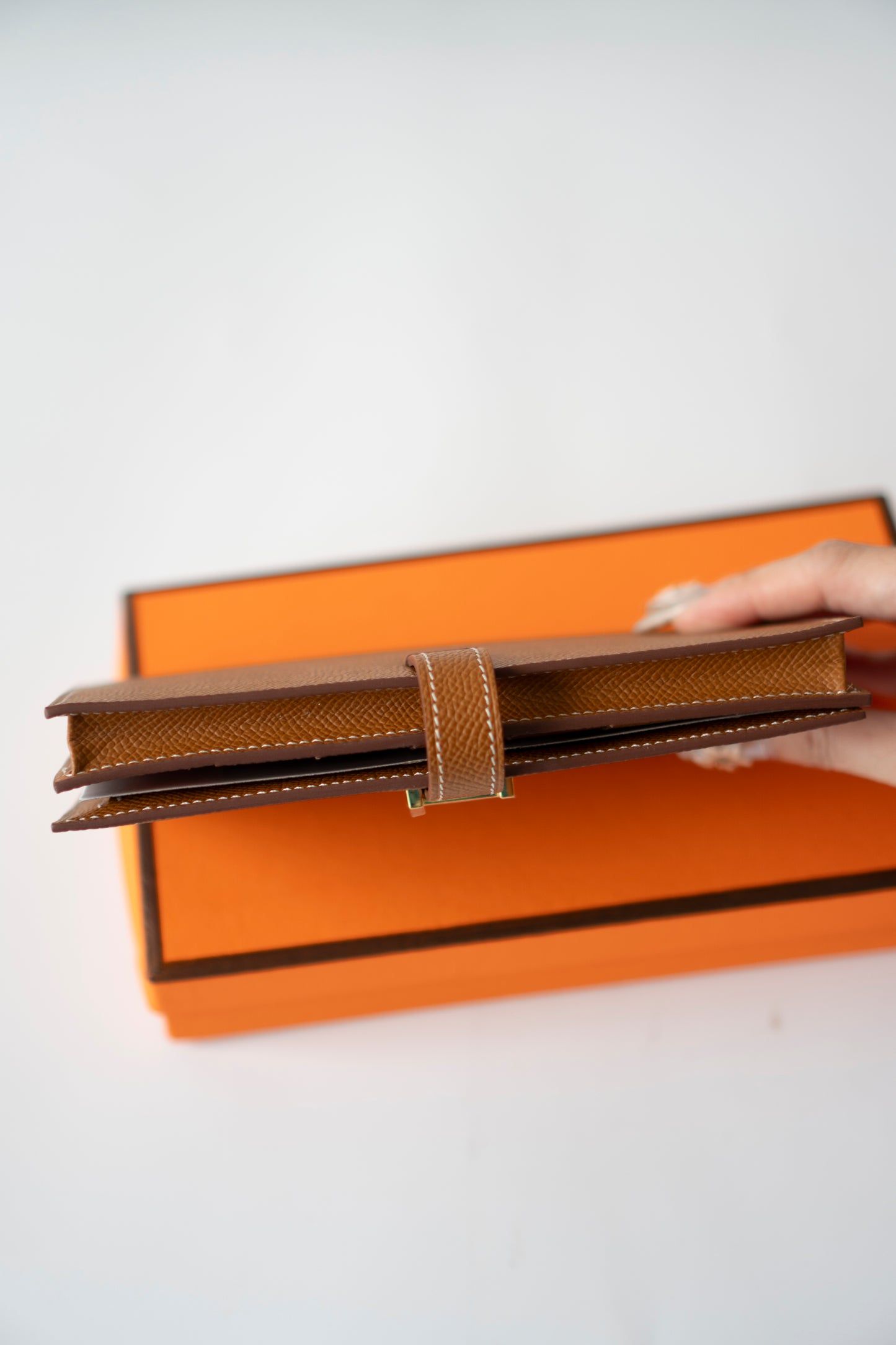 Long Epsom Wallet – Gold with Gold Hardware