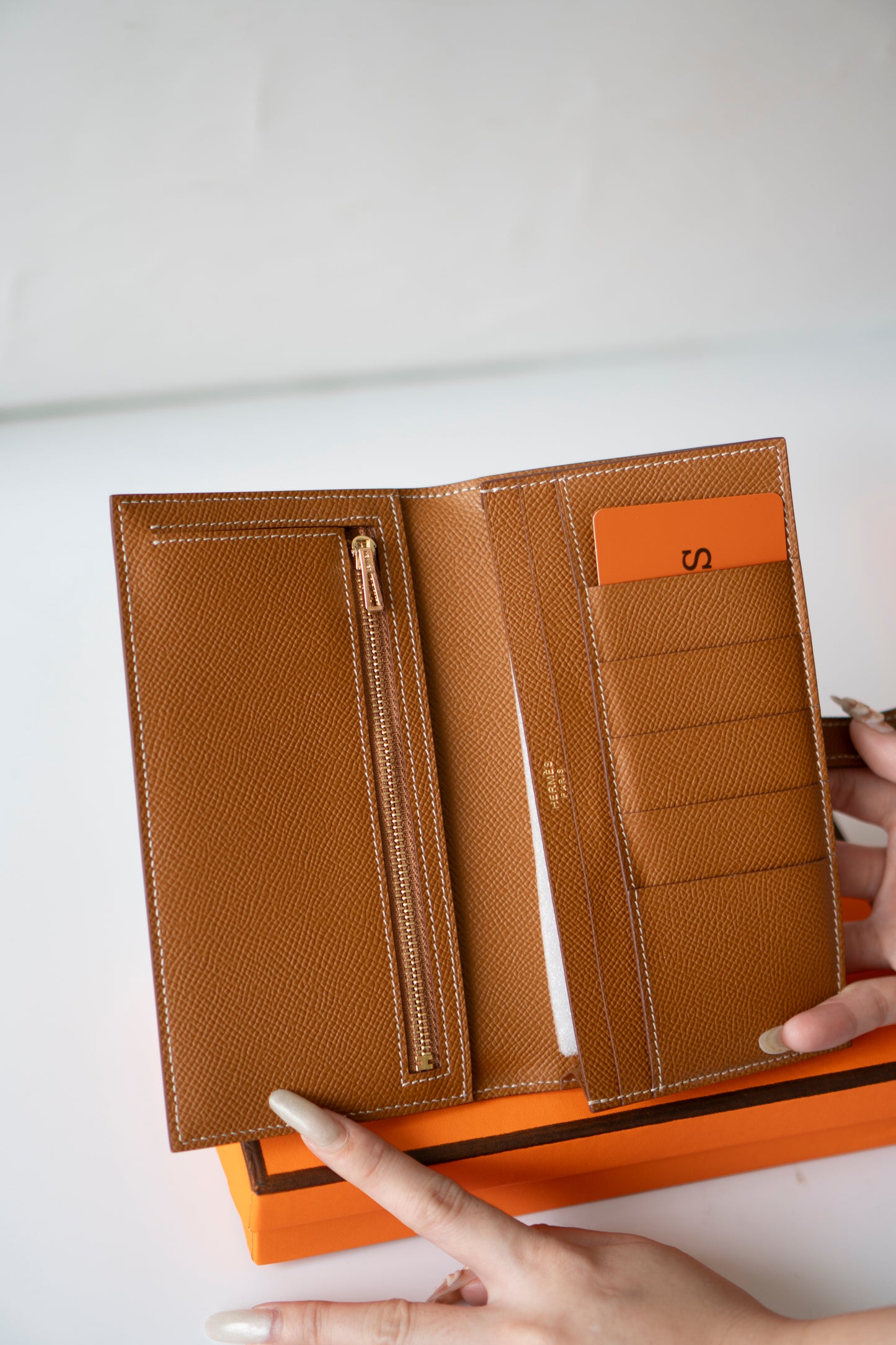 Long Epsom Wallet – Gold with Gold Hardware