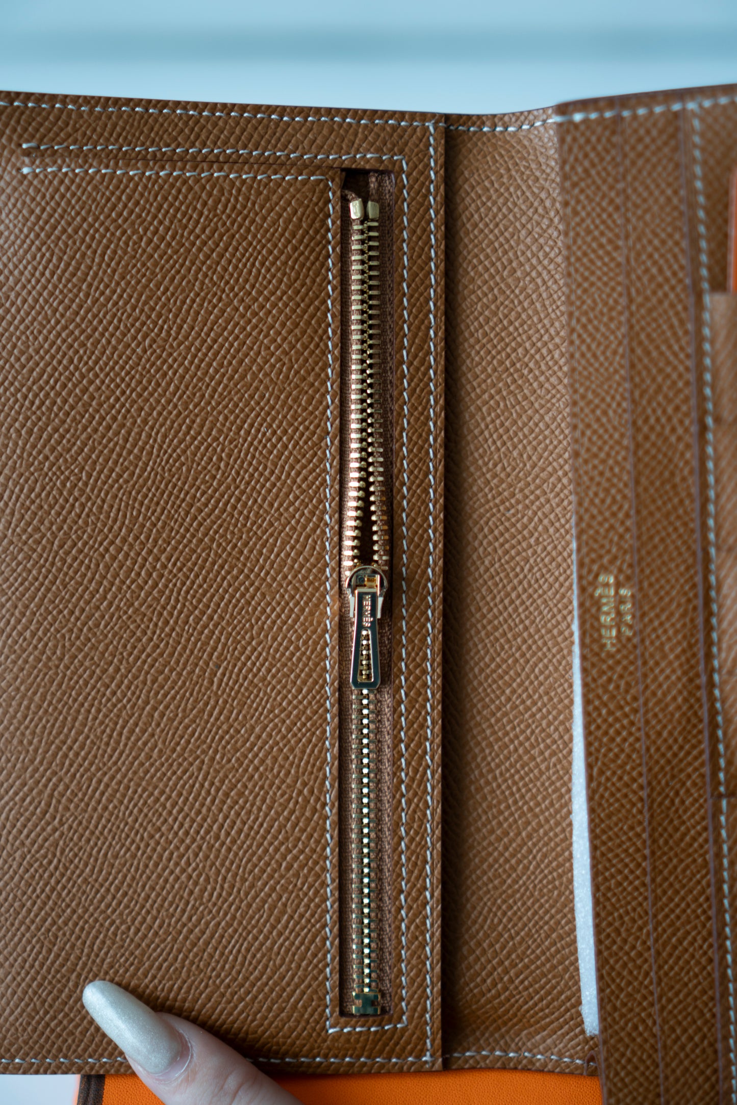 Long Epsom Wallet – Gold with Gold Hardware