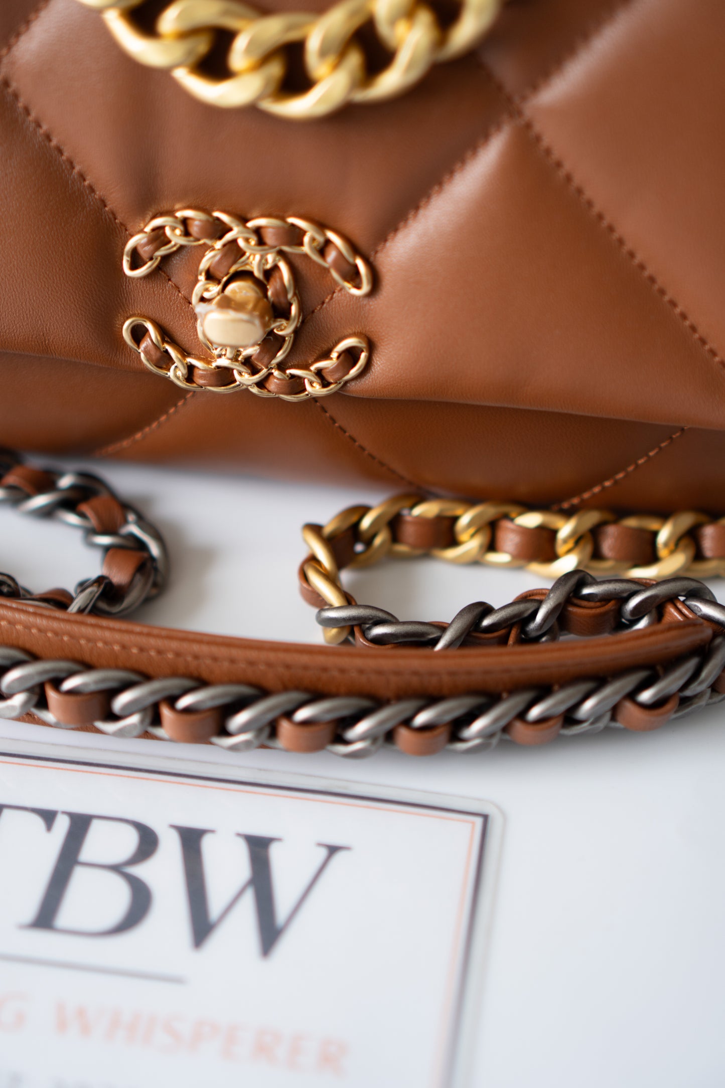 C19 Quilted Chain Flap Bag – Small Caramel Lambskin with Gold Hardware