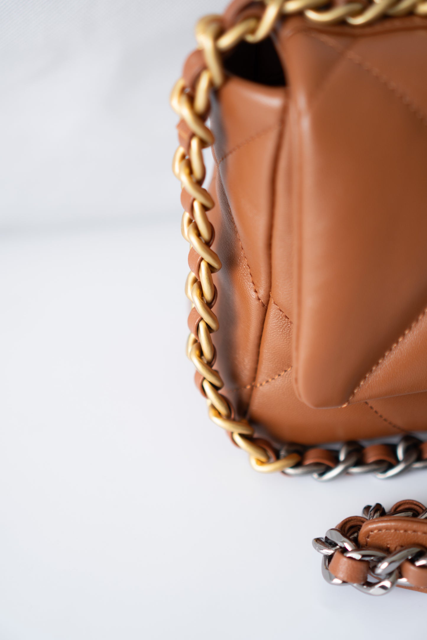 C19 Quilted Chain Flap Bag – Small Caramel Lambskin with Gold Hardware