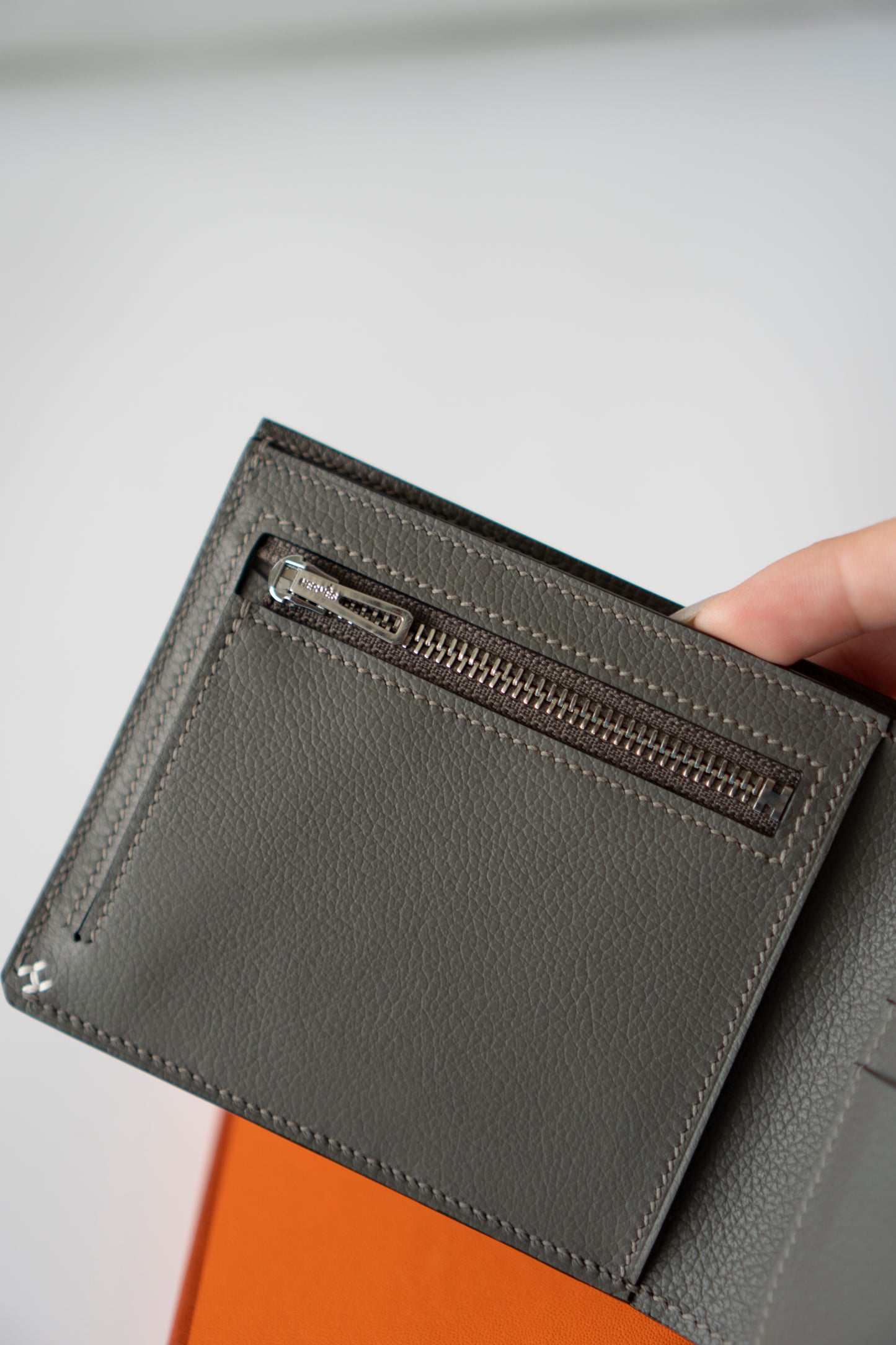 Men's Compact Wallet – Gris Meyer Evercolor Leather