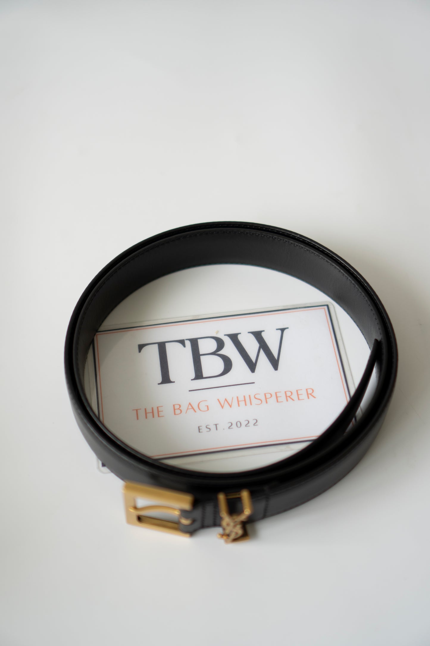 Cassandre Leather Belt – Black with Gold-Tone Buckle