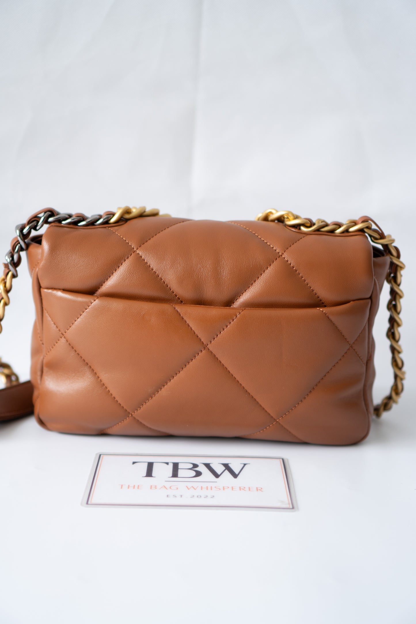 C19 Quilted Chain Flap Bag – Small Caramel Lambskin with Gold Hardware
