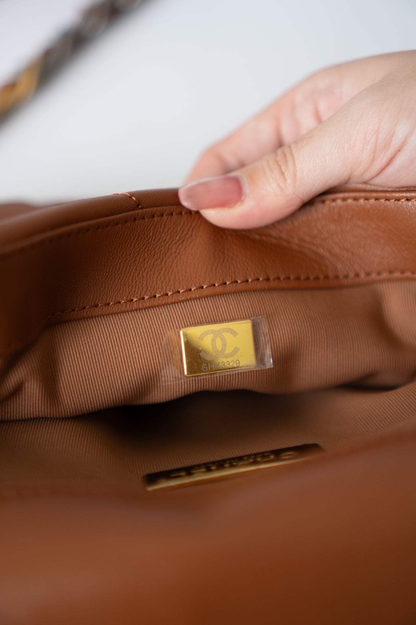 C19 Quilted Chain Flap Bag – Small Caramel Lambskin with Gold Hardware