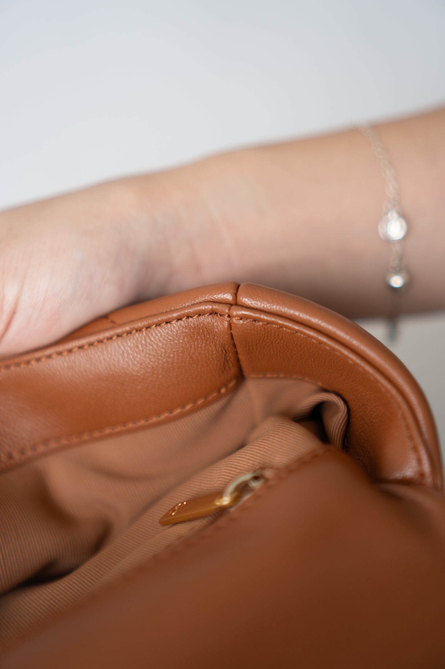 C19 Quilted Chain Flap Bag – Small Caramel Lambskin with Gold Hardware