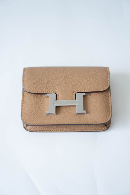 Constanc Slim in Chai Evercolor Leather with Palladium Hardware