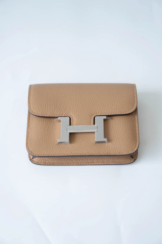 Constanc Slim in Chai Evercolor Leather with Palladium Hardware