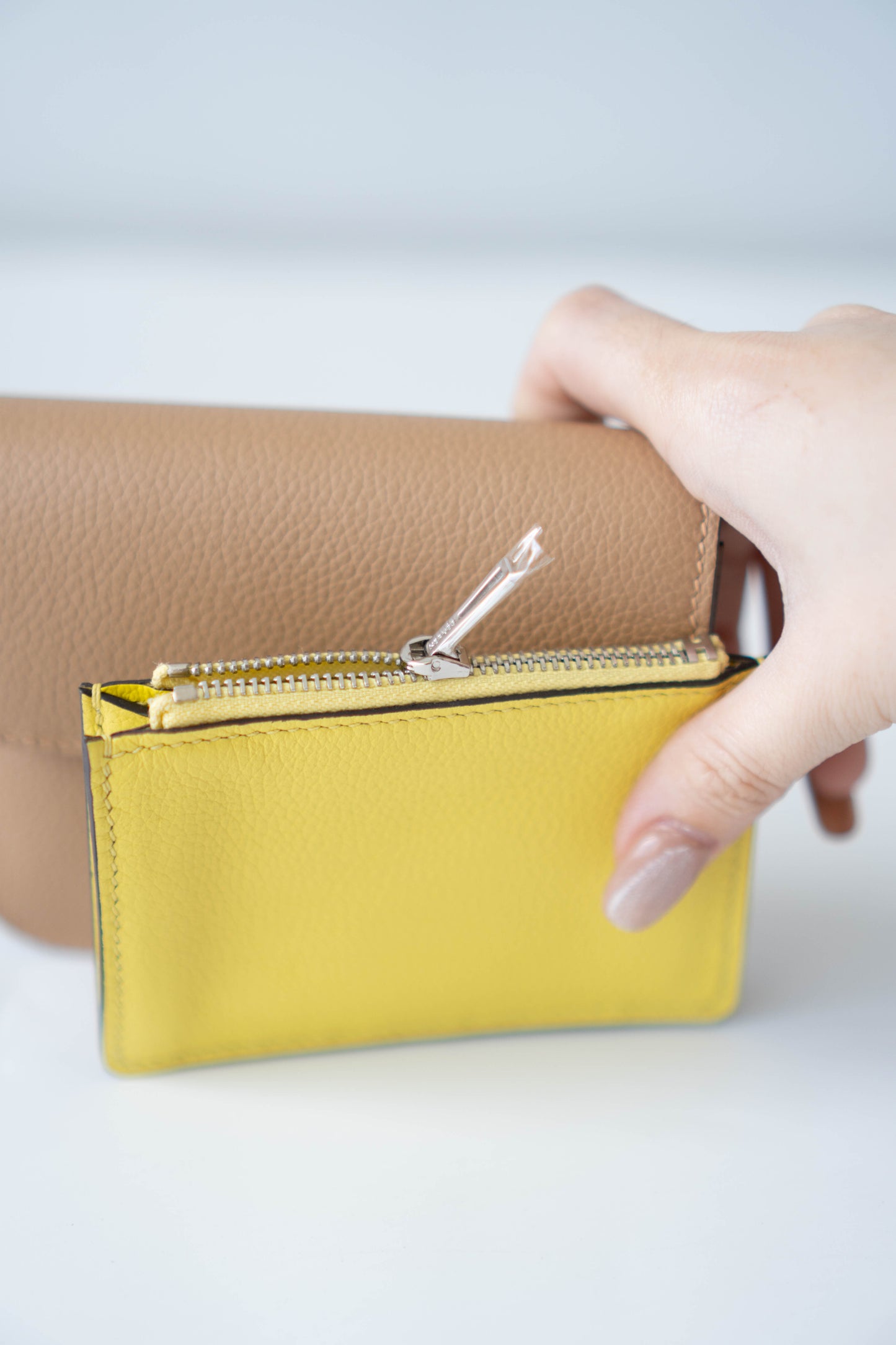 Constanc Slim in Chai Evercolor Leather with Palladium Hardware