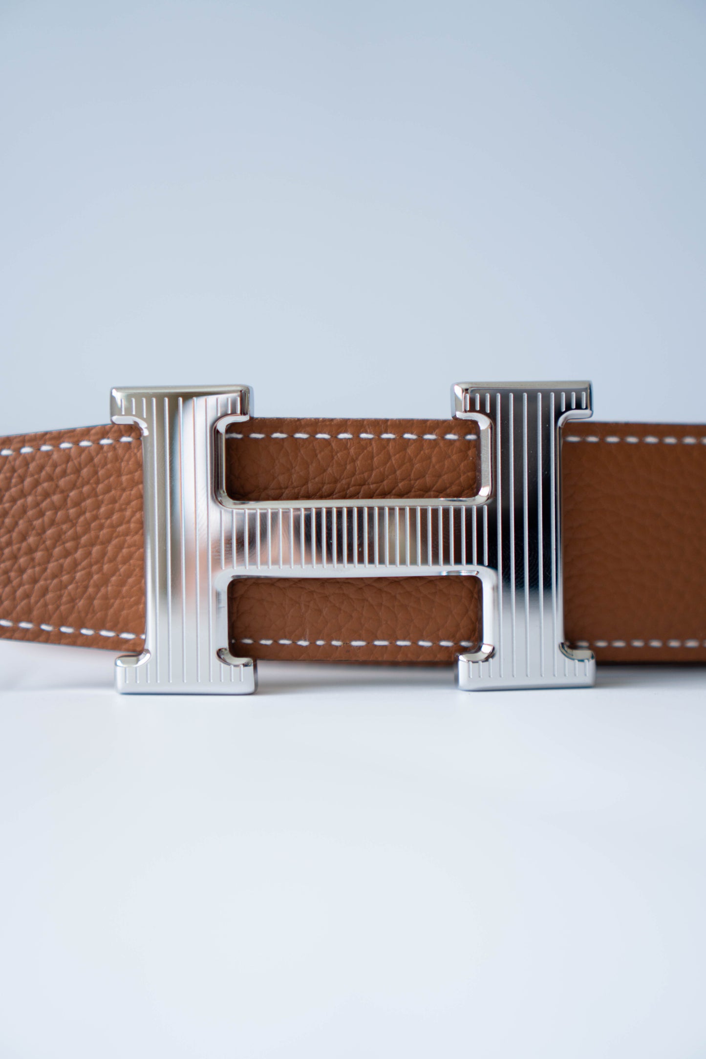 Reversible H Buckle Belt – Black & Brown with Gold Hardware
