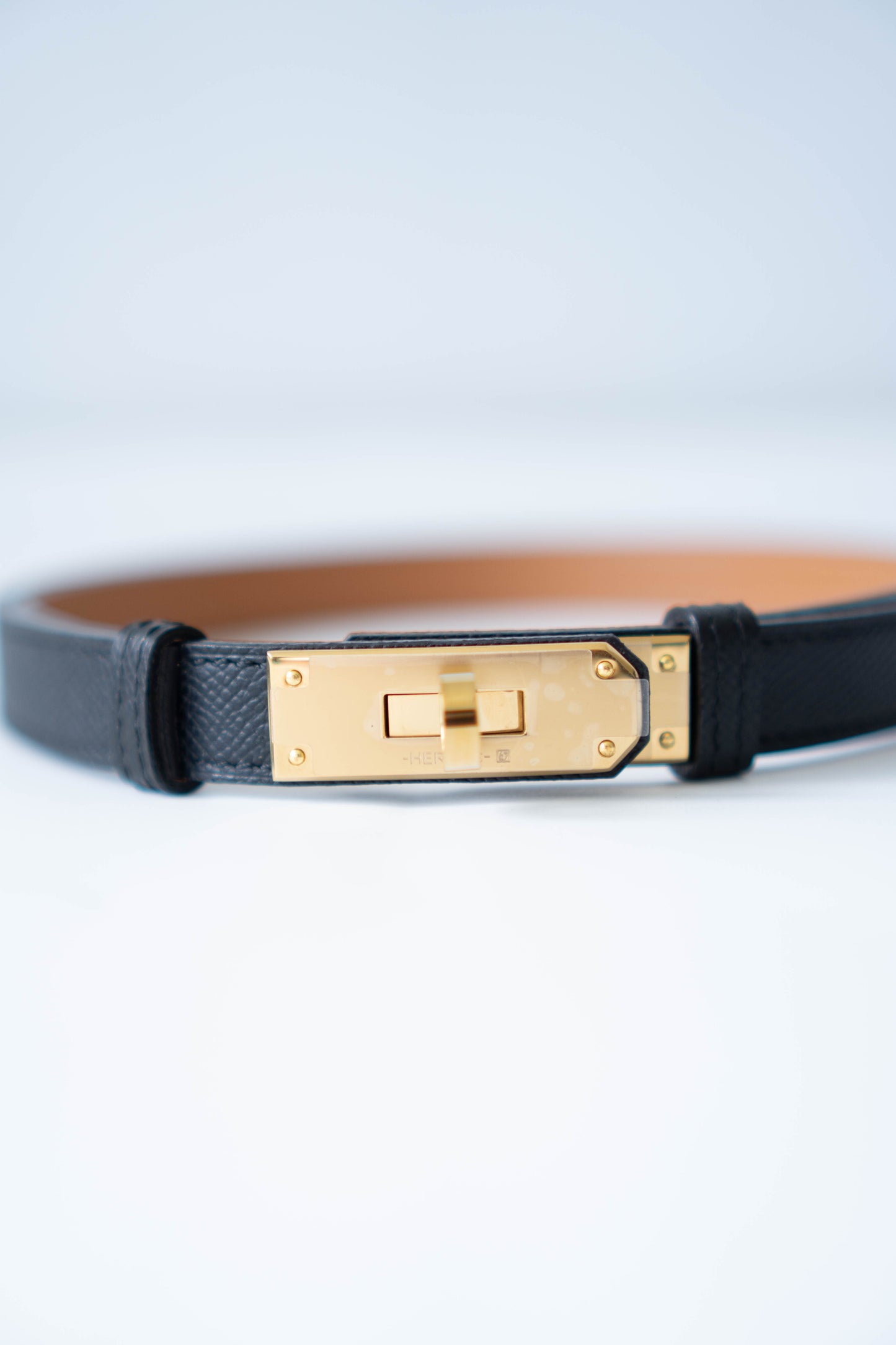 KL 18 Belt – Black Epsom Leather with Gold Hardware