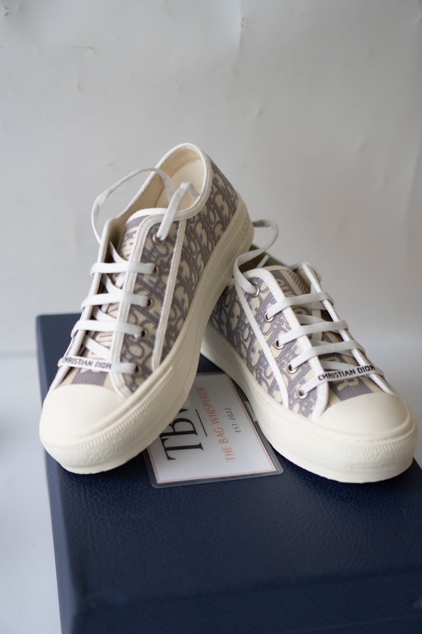 Embroidered Canvas Low-Top Sneakers – Stone Gray