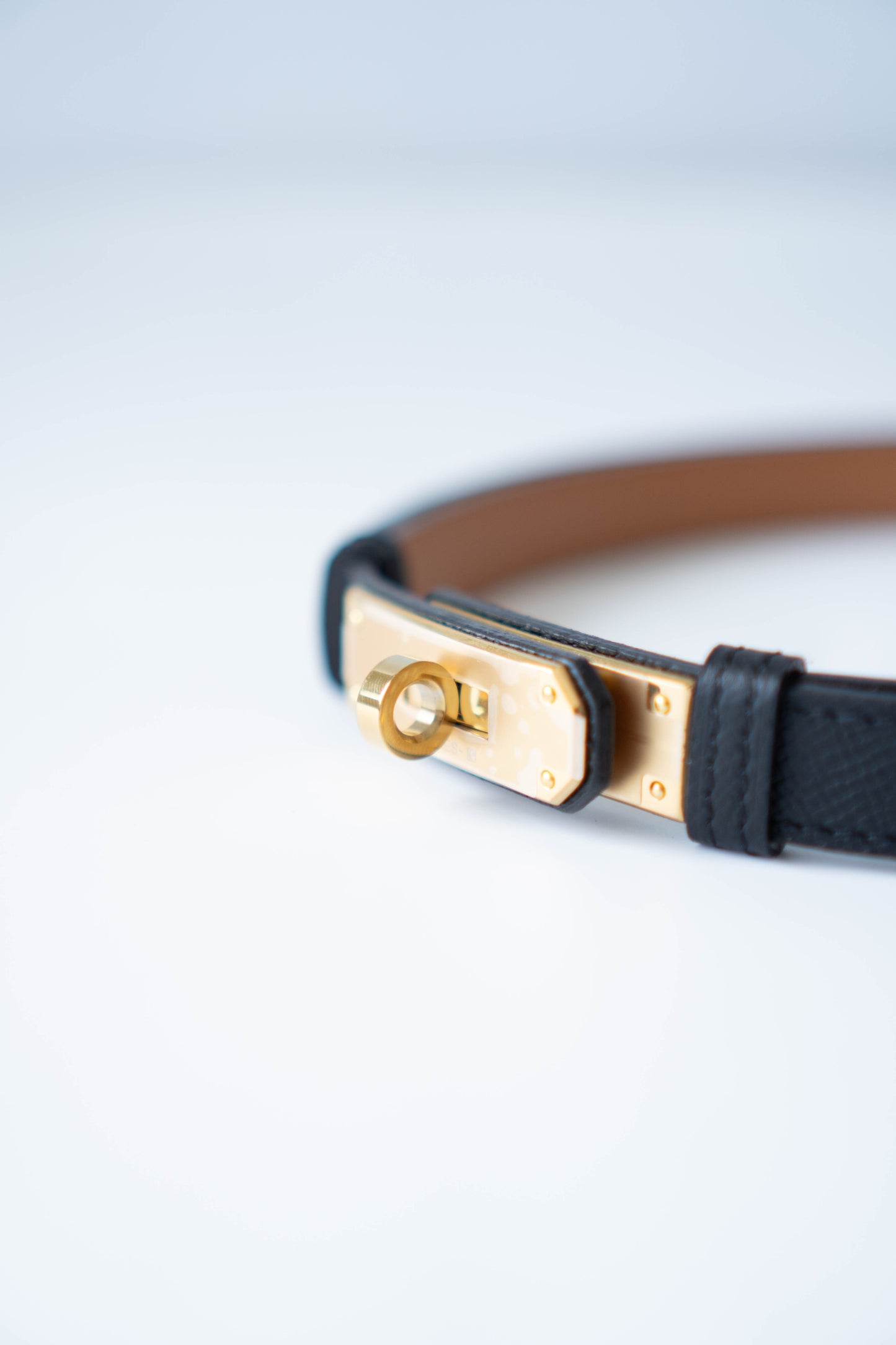KL 18 Belt – Black Epsom Leather with Gold Hardware