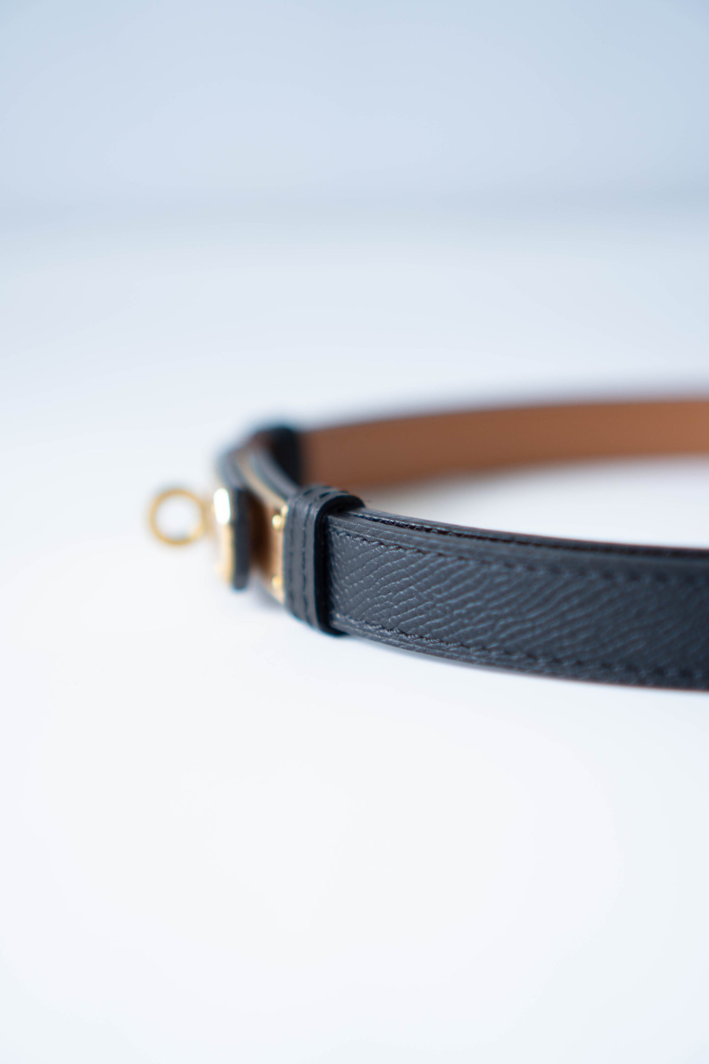 KL 18 Belt – Black Epsom Leather with Gold Hardware
