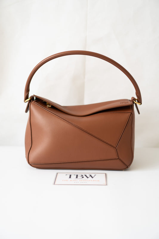 Featherlight Puzzle Bag in Medium Size – Pecan Nappa Lambskin