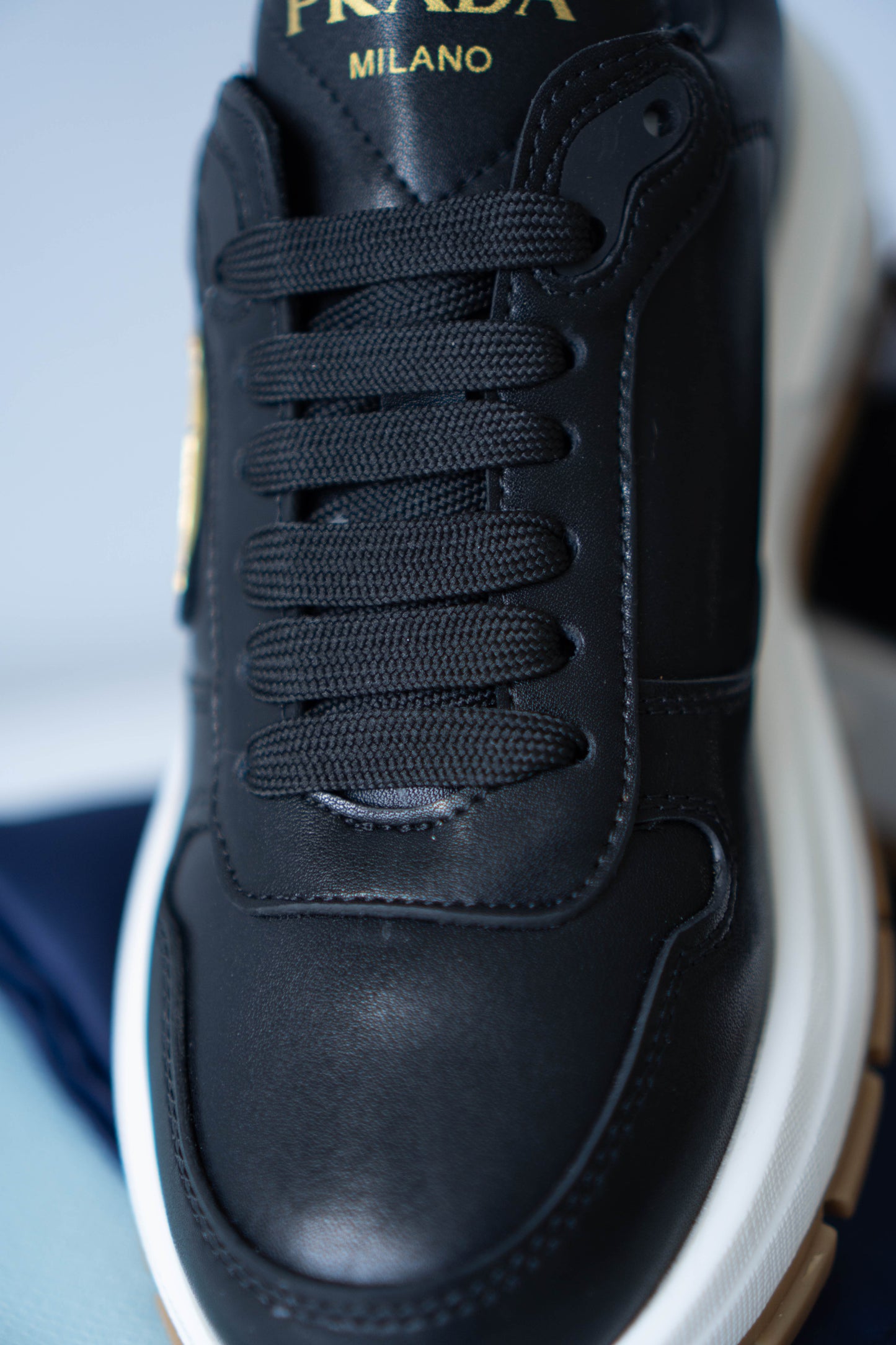 Prax 01 Sneakers – Black Leather with Chunky Sole