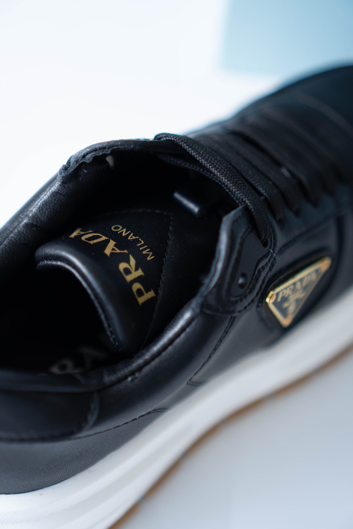 Prax 01 Sneakers – Black Leather with Chunky Sole