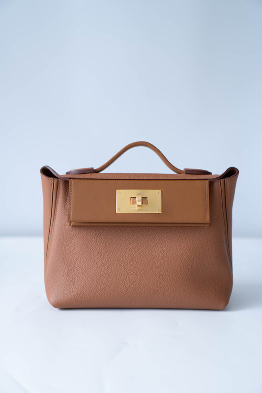 Mini 24/24 in Gold Calfskin With Gold Hardware