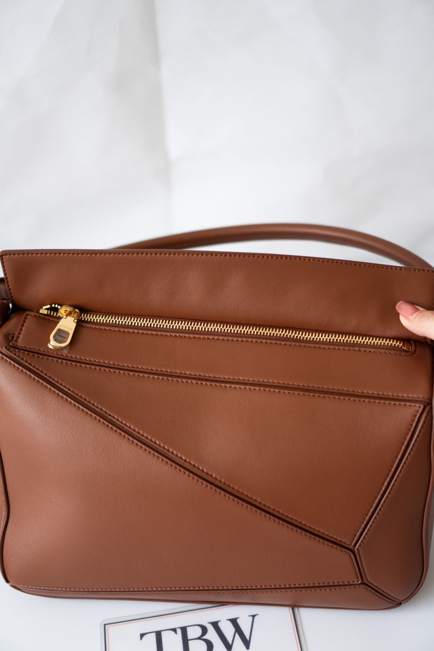 Featherlight Puzzle Bag in Medium Size – Pecan Nappa Lambskin