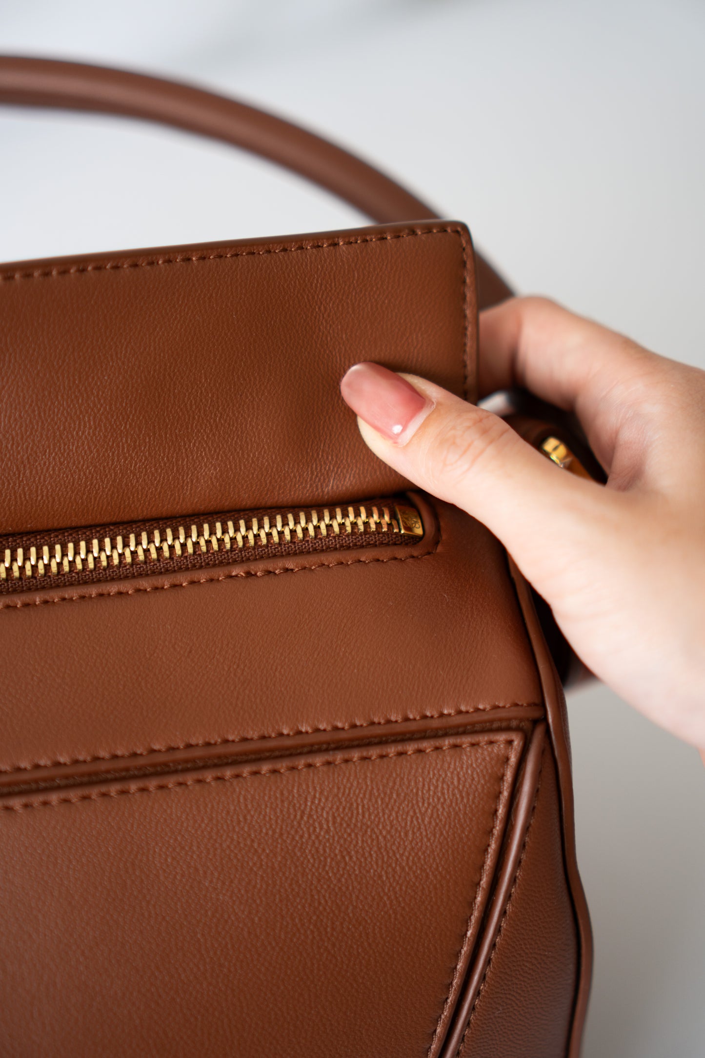 Featherlight Puzzle Bag in Medium Size – Pecan Nappa Lambskin
