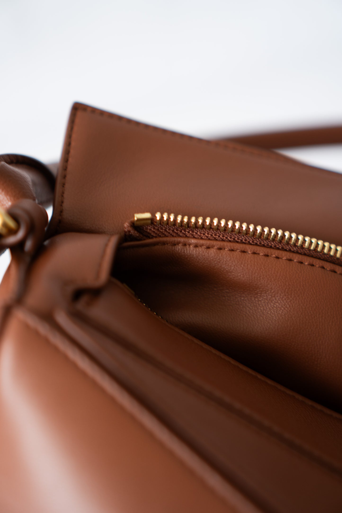Featherlight Puzzle Bag in Medium Size – Pecan Nappa Lambskin