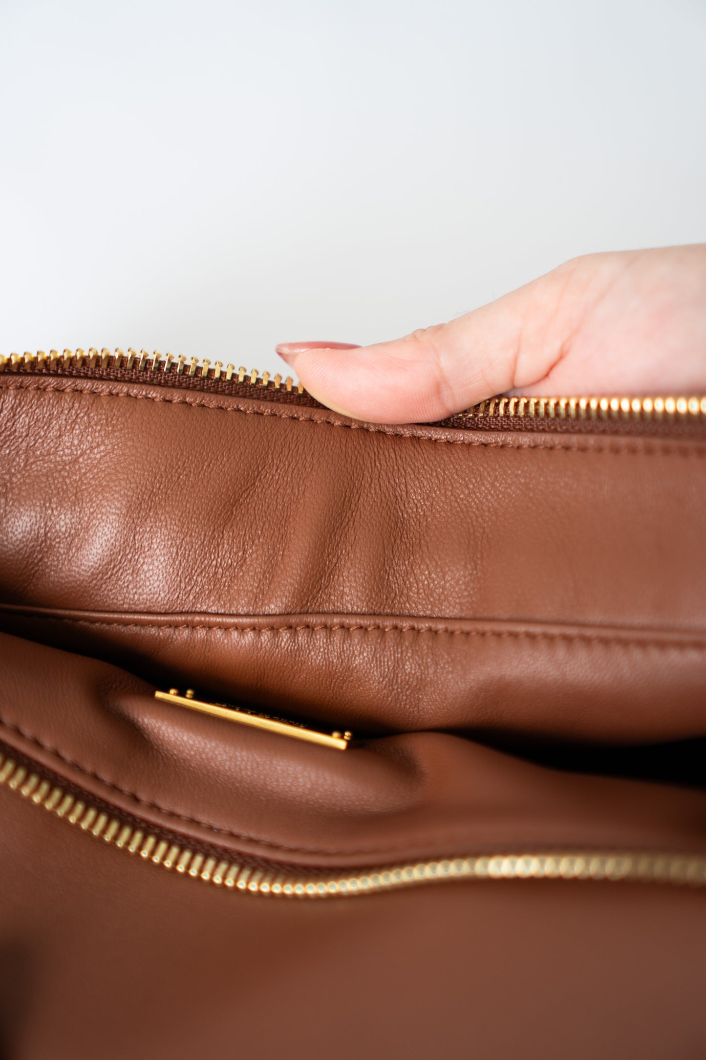 Featherlight Puzzle Bag in Medium Size – Pecan Nappa Lambskin