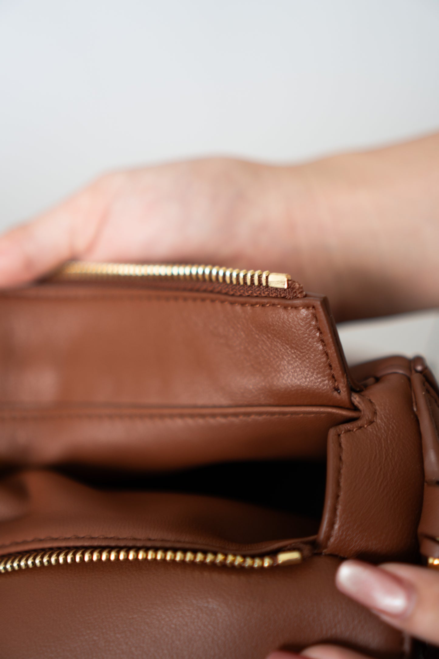 Featherlight Puzzle Bag in Medium Size – Pecan Nappa Lambskin