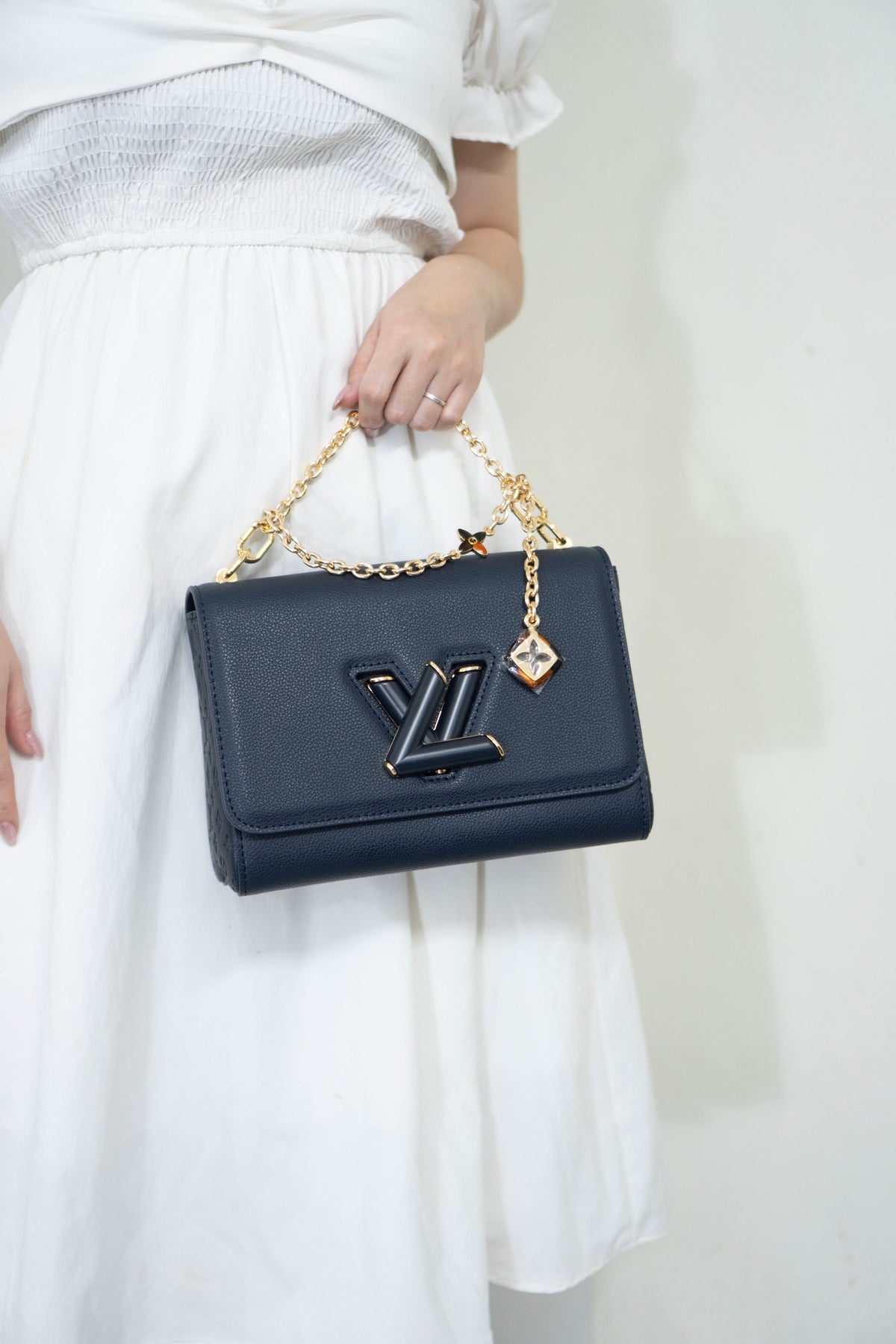 Twist MM Chain Bag – Dark Navy Monogram Empreinte & Epi Leather
