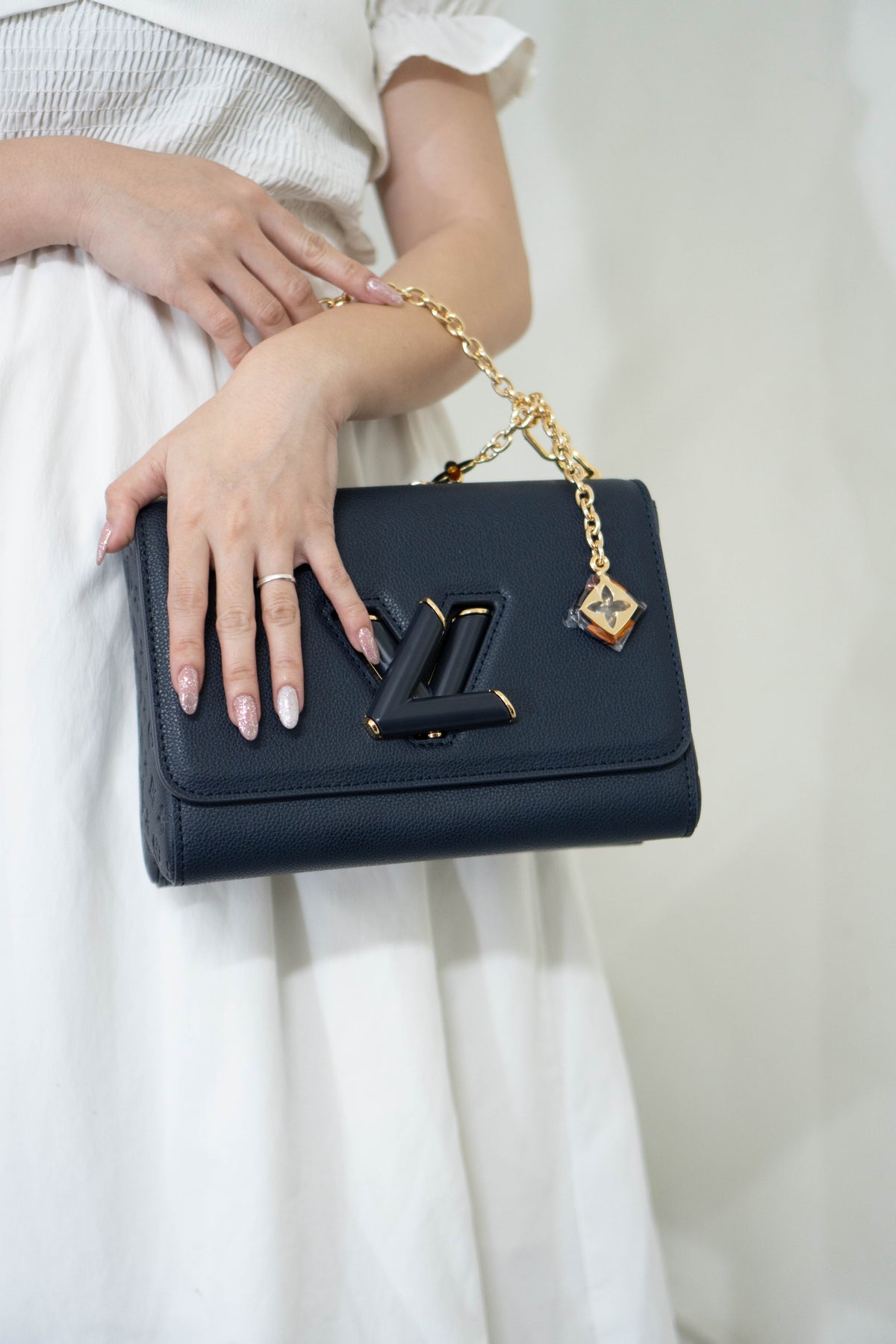 Twist MM Chain Bag – Dark Navy Monogram Empreinte & Epi Leather